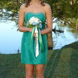 Gorgeous green dress with beading!